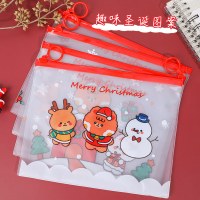 クリスマス漫画鉛筆バッグ学生 PVC 大容量文具バッグかわいい鉛筆バッグ子供のクリスマス文具ギフト