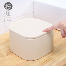 デスクトップゴミ箱プッシュ式ポップアップ蓋北欧カラーリビングルームオフィス寮ミニドーパミン収納ボックス蓋付き