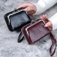 新しい財布レディースクロスボーダーバッグレディースバックル小銭入れジッパークリップバッグクラッチバッグ複数のカードスロット