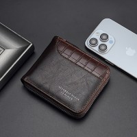財布 メンズ ショート スタイル ヨーロッパとアメリカのレトロな多機能盗難防止ブラシ マネー クリップ ジッパー変更