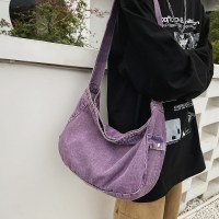 女性用ウォッシュキャンバスバッグ日本製デニムクロスボディバッグ大容量怠惰なスタイル文学レトロショルダーバッグ女性用