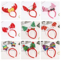 クリスマス装飾ヘッドバンド、クリスマスパーティー小道具ヘッドバンド、子供用ギフトスパンコール付き五芒星ヘッドバンド