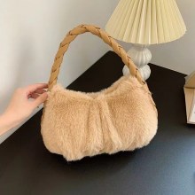 新しい秋冬の編み込み脇の下豪華なバッグ、キュート、シンプル、ニッチなデザイン、ハイエンド、大容量、女性向け多用途