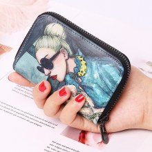 カードバッグ漫画のキャラクター印刷クリエイティブ画像大容量女性の ID バッグクレジットカードホルダージッパー小銭入れ卸売