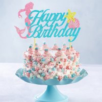 マーメイドイングリッシュケーキインサート夏の誕生日パーティーヒトデシェルデザートテーブルデコレーションインサート