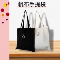 新製品シンプルなスマイリーフェイスキャンバスバッグ韓国スタイルカジュアル学生かわいい漫画ハンドバッグバッグ