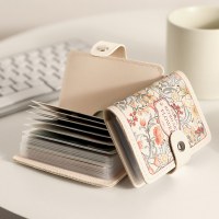2024 新フラワーカードバッグ女性のレトロ油絵マルチスロット銀行カードバッグドキュメントバッグ大容量カードバッグ
