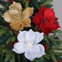 三層金粉クリスマスフラワー新しいシミュレーションクリスマスツリー装飾花休日の装飾フラワーアレンジメントアクセサリー卸売