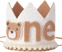 赤ちゃんの誕生日パーティーの装飾クマの王冠グリッター 1 歳の誕生日の装飾用品